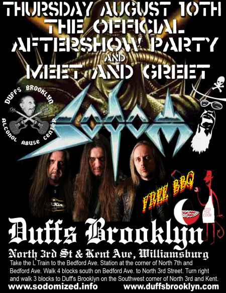 SODOM on Thursday August 10th starting at 9pm